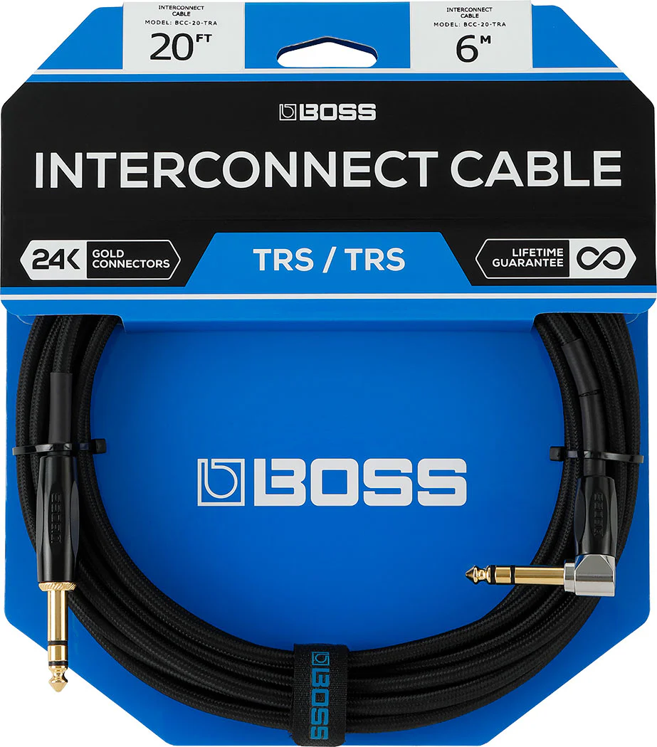 BOSS BCC-30-TRA Premium Interconnect Cable, 30ft/9m, TRS-TRS - Image 4