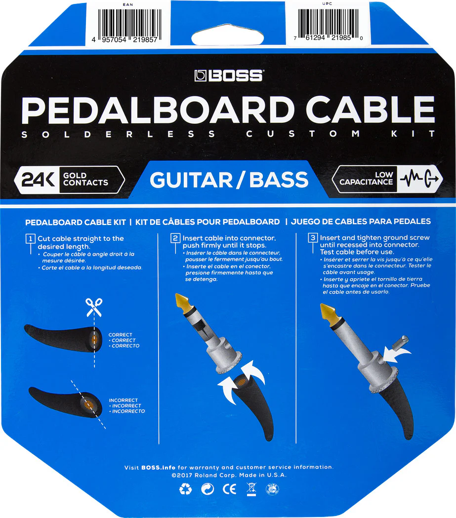 BOSS BCK-24 Pedal Board Cable Kit, 24 Connectors, 24ft/7.3m Cable - Image 2