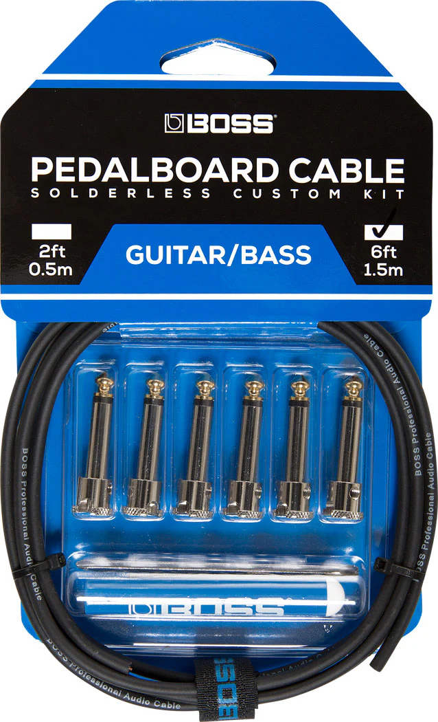 BOSS BCK-6 Pedal Board Cable Kit, 6 Connectors, 6ft/1.8 M Cable