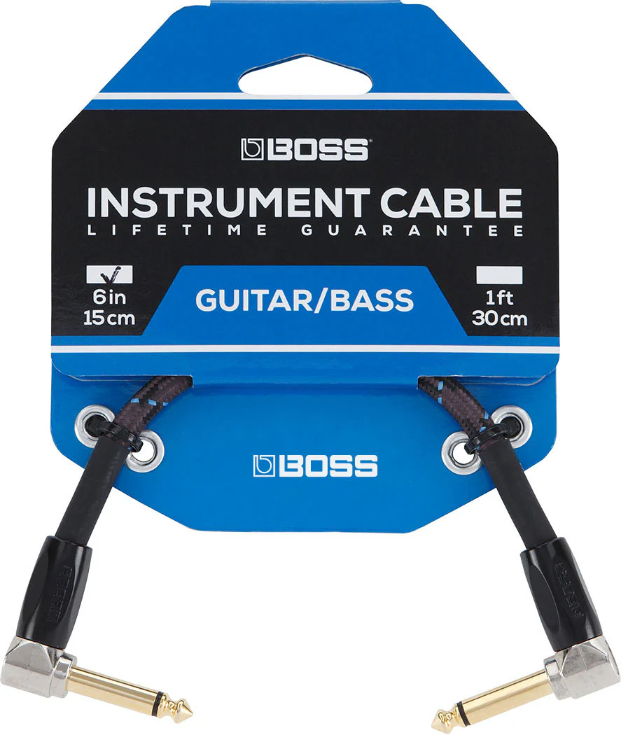 BOSS BIC-PC Instrument Cable, 6"/15cm, Angled/Angled 1/4" Jack - Image 2