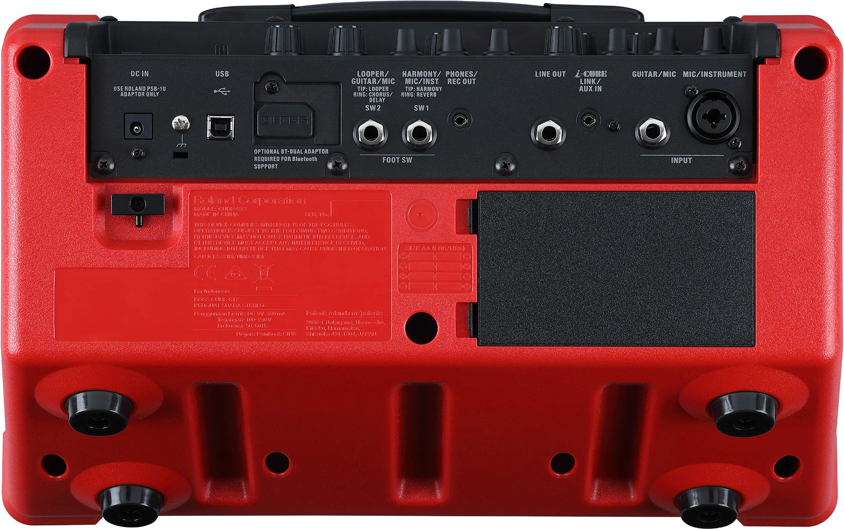 BOSS CUBE-ST2-R 10 Watt Stereo, Dual Channel Amplifier, Battery Powered (Red) - Image 4