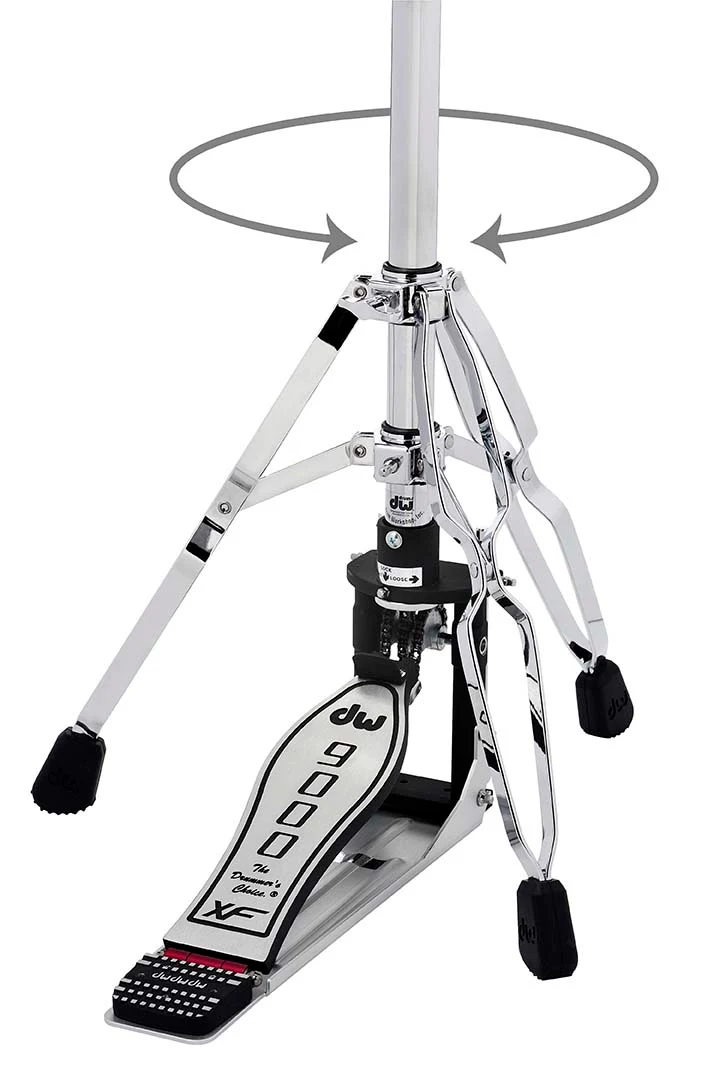 DW Drums 9000 Series XF Extended Footboard 3-Leg Hi-Hat Stand, Chrome - Image 6