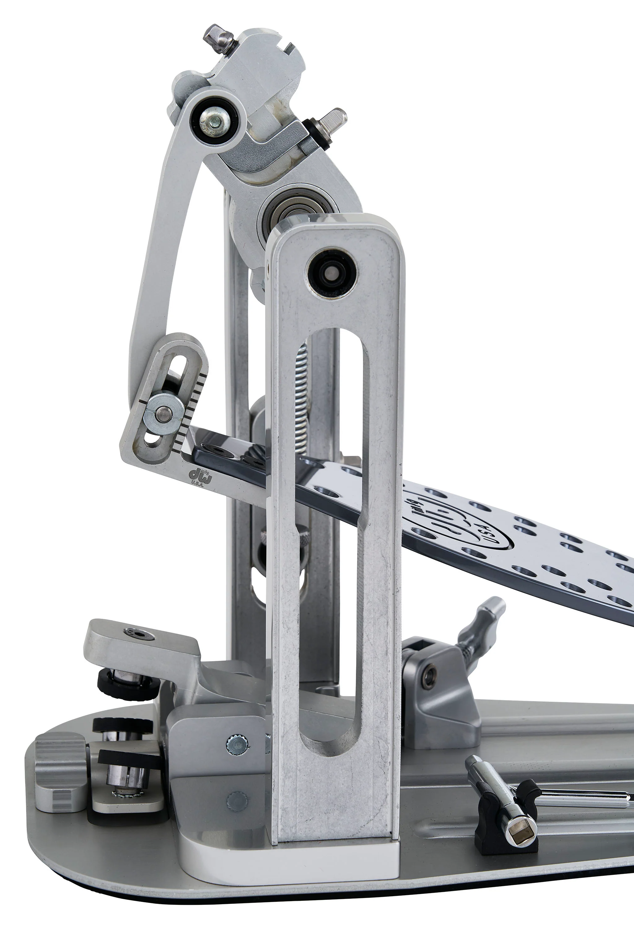 DW Drums MFG Series Machined Direct Drive Single Pedal with Bag, Polished Aluminum - Image 2