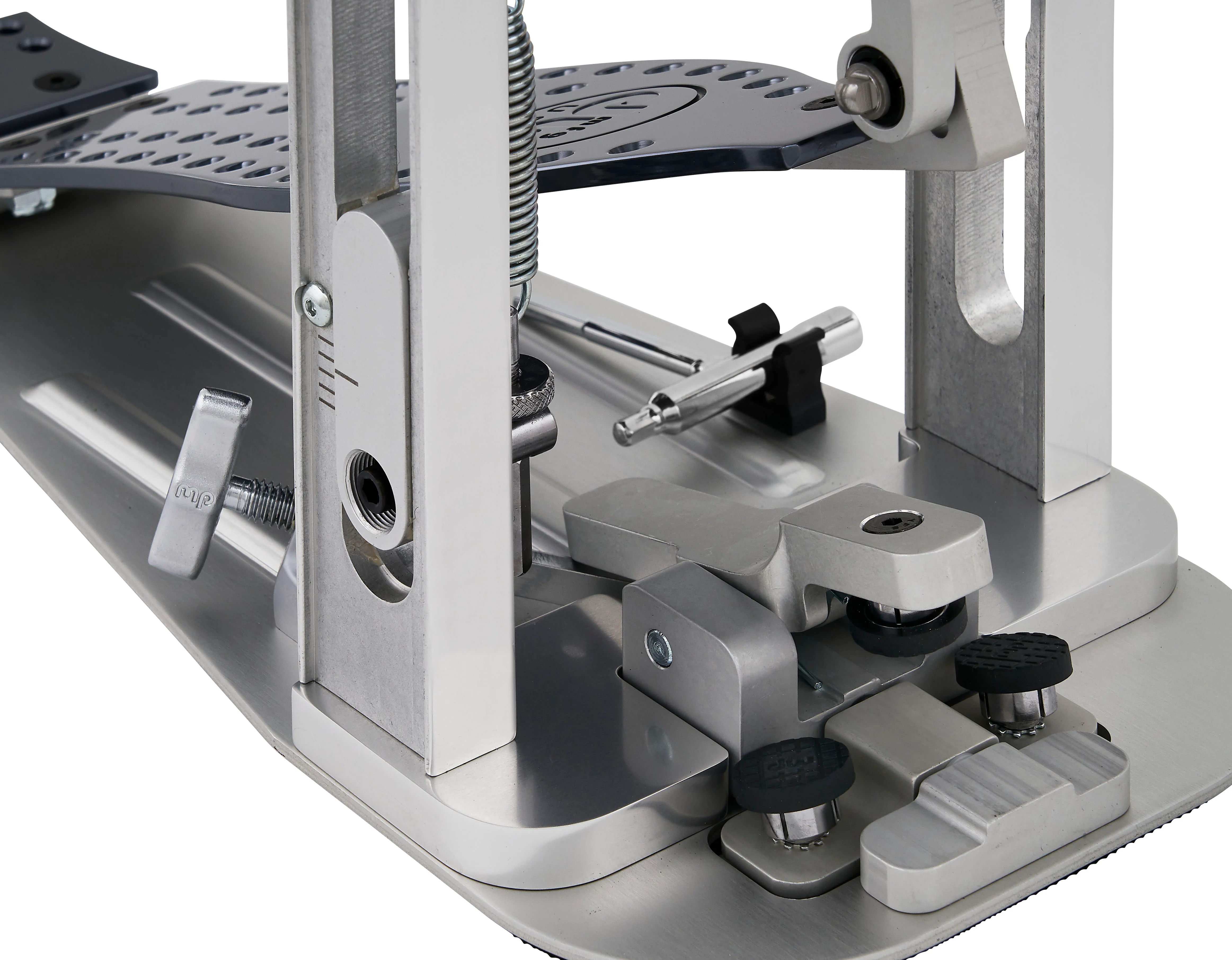 DW Drums MFG Series Machined Direct Drive Single Pedal with Bag, Polished Aluminum - Image 3