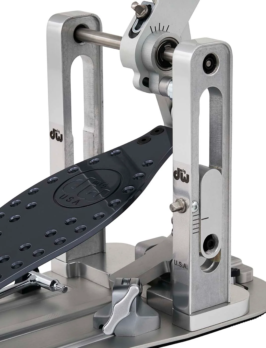 DW Drums MFG Series Machined Direct Drive Double Pedal with Bag, Polished Aluminum - Image 3