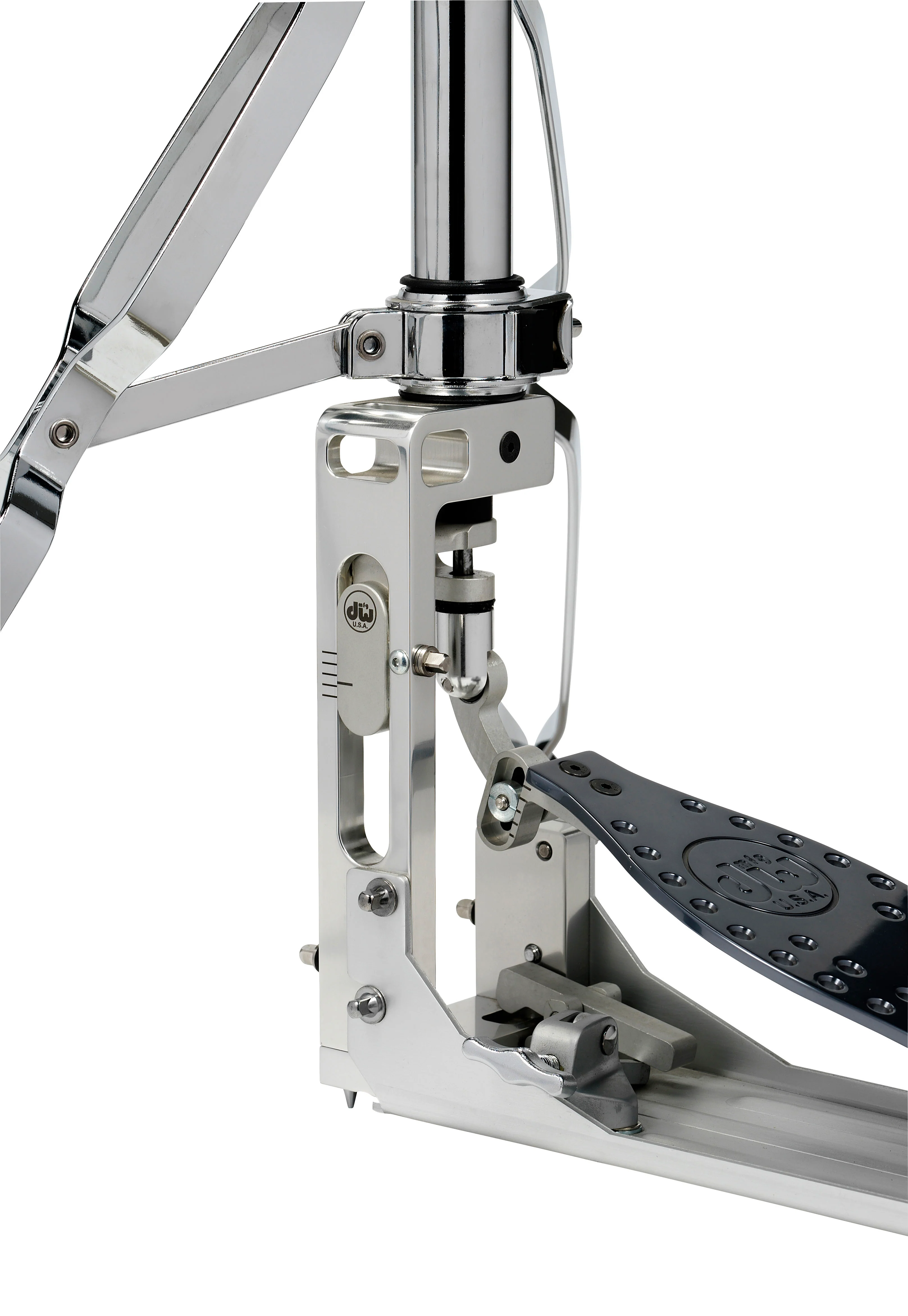 DW Drums MFG Series Machined Direct Drive 3-Legged Hi-Hat Stand with Extended Footboard, Polished Aluminum - Image 5