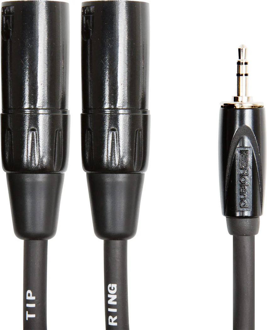 Roland RCC-10-352XM Balanced Interconnect Cable, 10ft, 3.5mm-2 x XLR Male