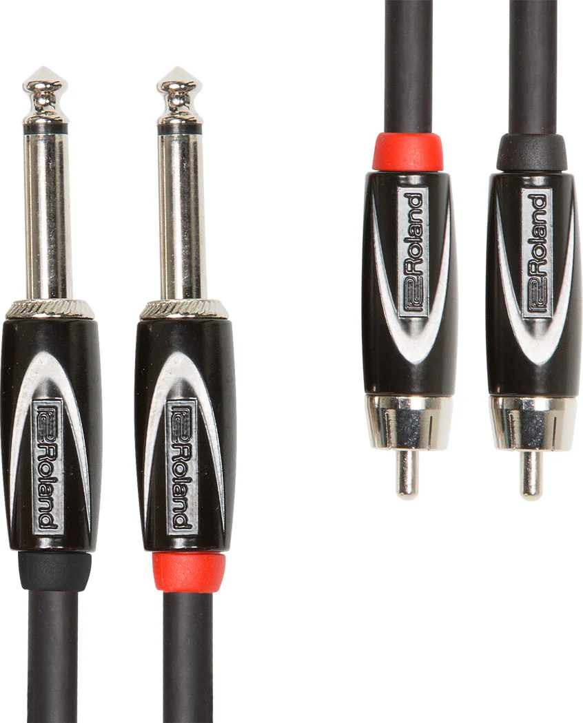 Roland RCC-3-2R28 Interconnect Cable, 3ft/1m, Dual RCA-1/4"
