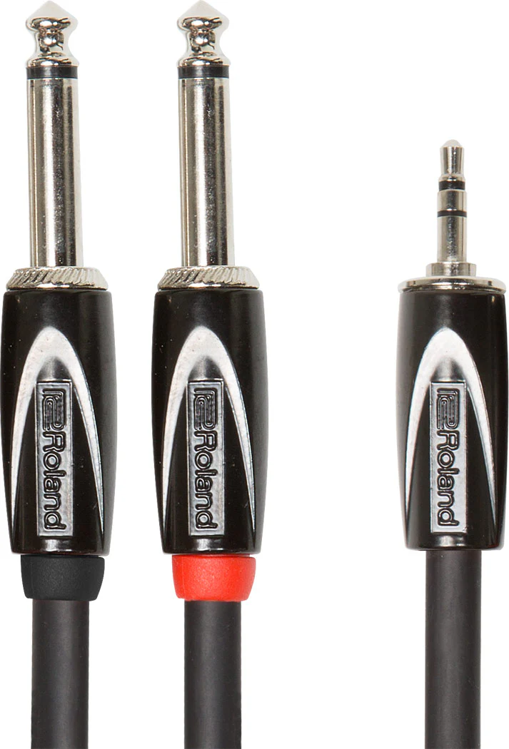 Roland RCC-5-3528V2 Interconnect Cable, 5ft/1.5m, 3.5mm TRS-Dual 1/4", Y Cable