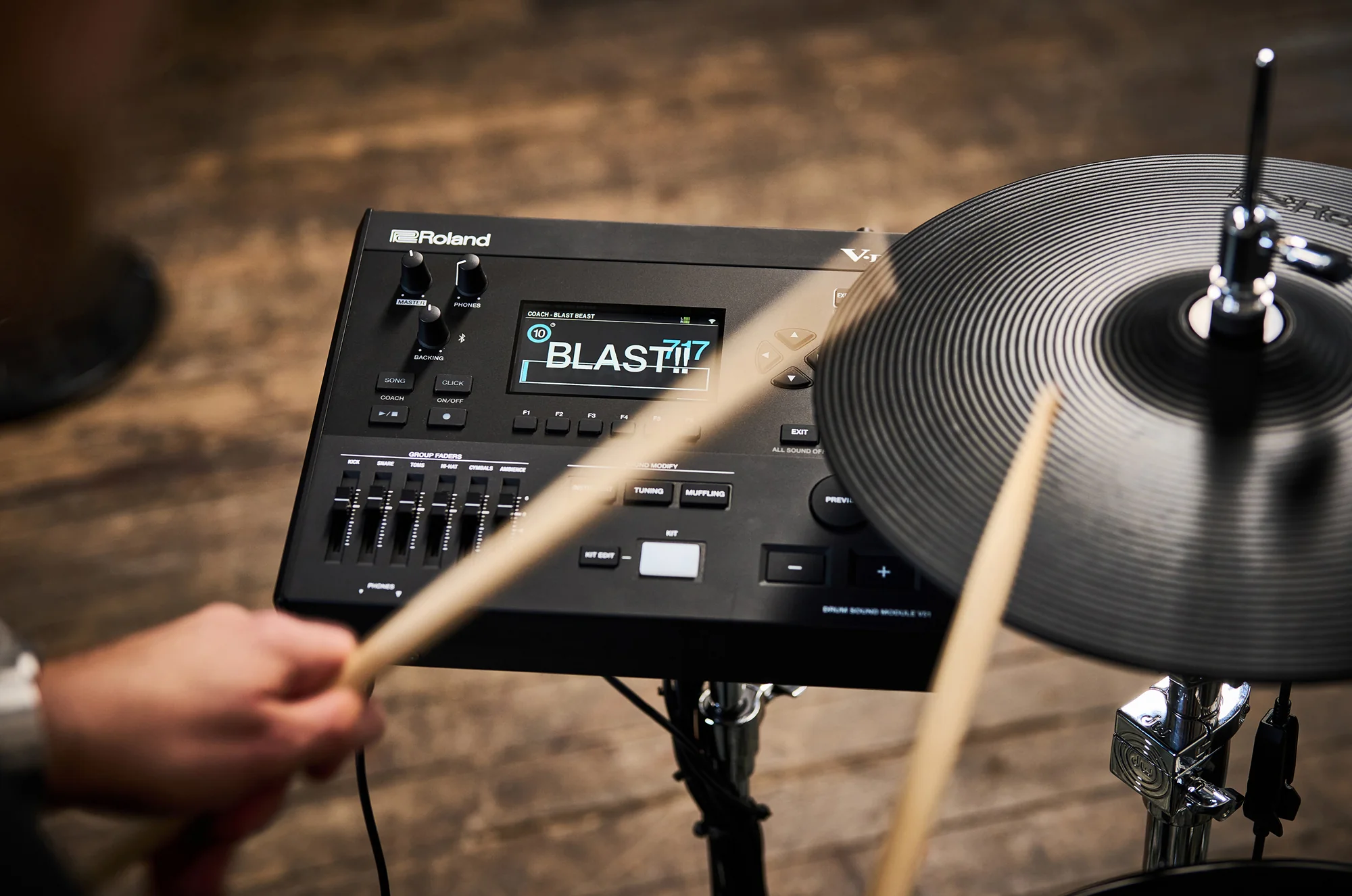 Roland TD516 V-Drums Digital Drum Kit, exc. Accessories - Image 7