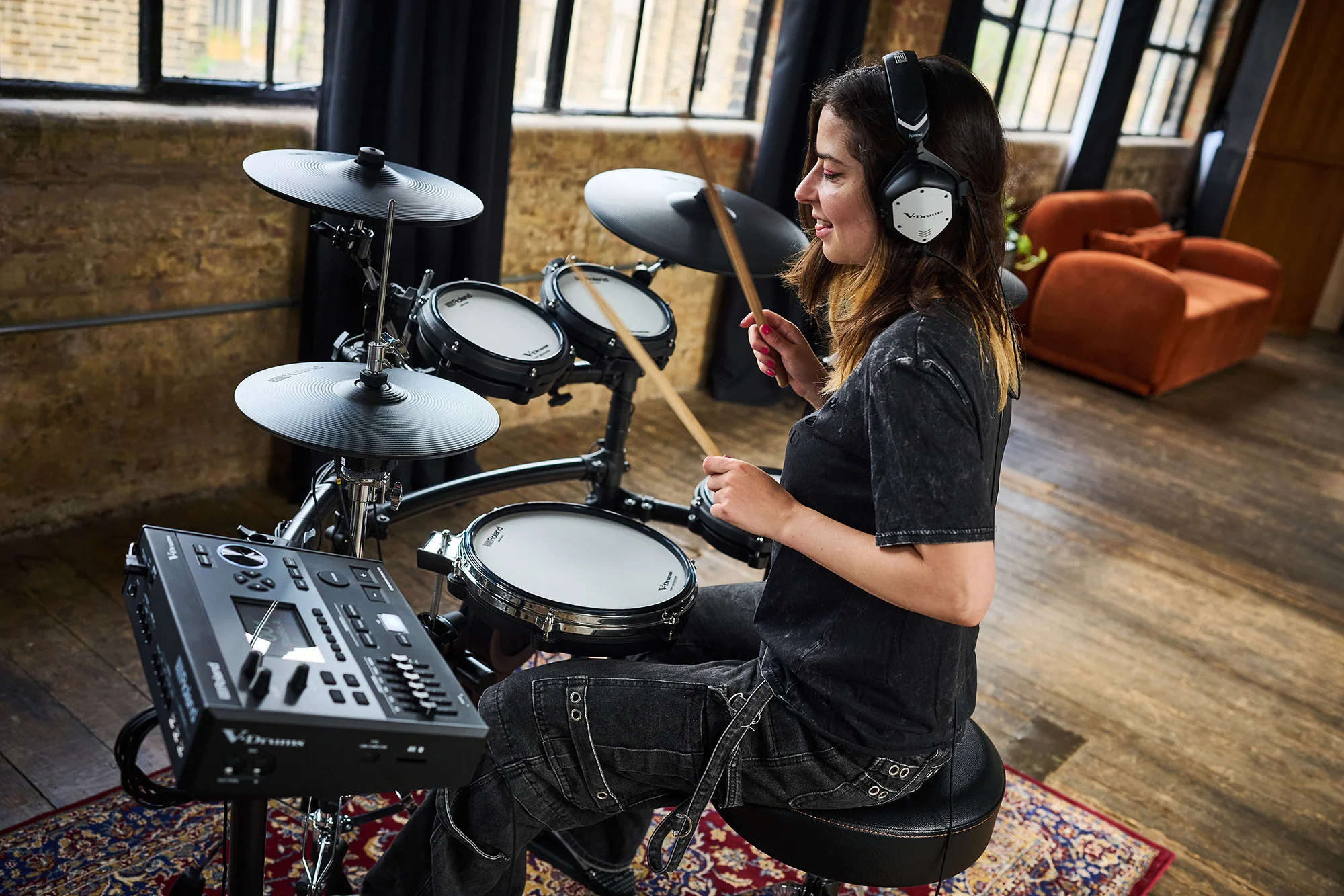 Roland TD516 V-Drums Digital Drum Kit, exc. Accessories - Image 8