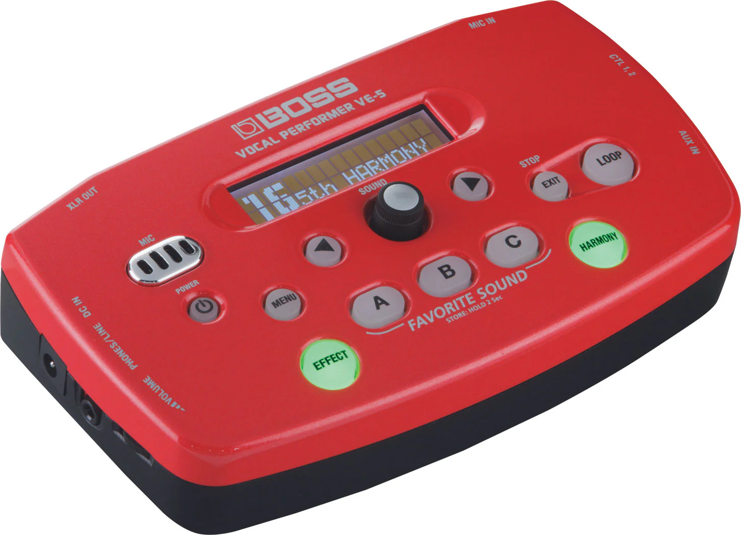 BOSS VE-5-RD Tabletop Vocal Effects Processor (Red) - Image 2